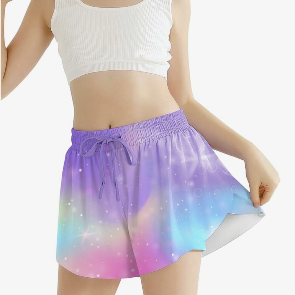 NWOT - Ghteas - Girls Flowy Athletic Drawstring Shorts w/ Pocket - Size Youth S - Picture 1 of 5